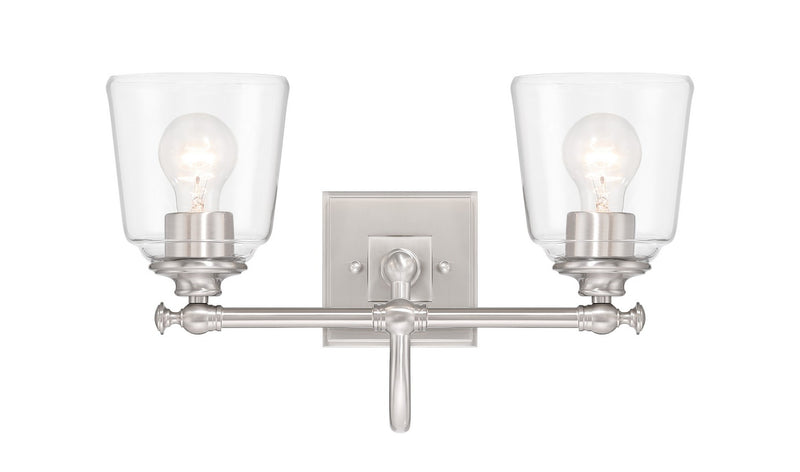 Antonia Two Light Bath Vanity in Brushed Nickel