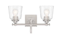 Antonia Two Light Bath Vanity in Brushed Nickel