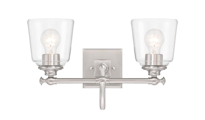 Antonia 2-Light Bath Vanity Light in Brushed Nickel