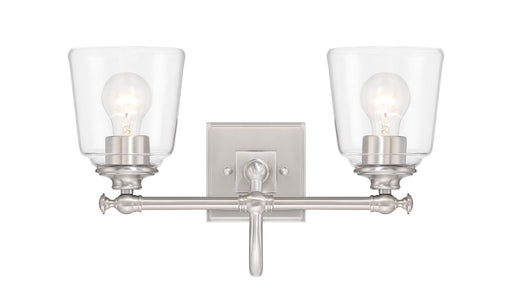 Antonia Two Light Bath Vanity in Brushed Nickel