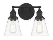 Barwell 2-Light Bath Vanity Light in Coal Black