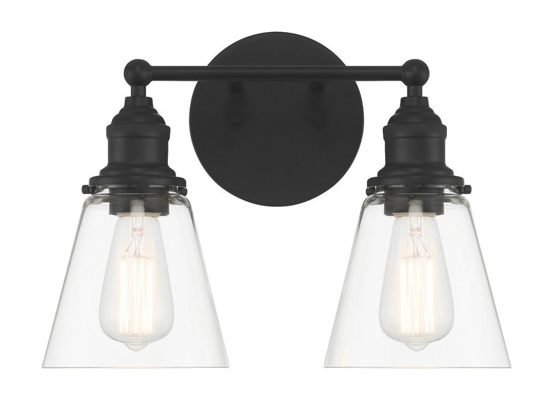 Barwell 2-Light Bath Vanity Light in Coal Black