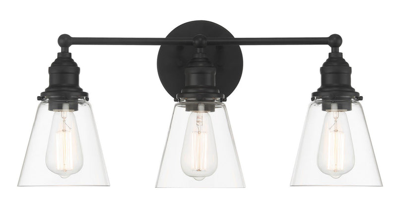 Barwell 3-Light Bath Vanity Light in Coal Black