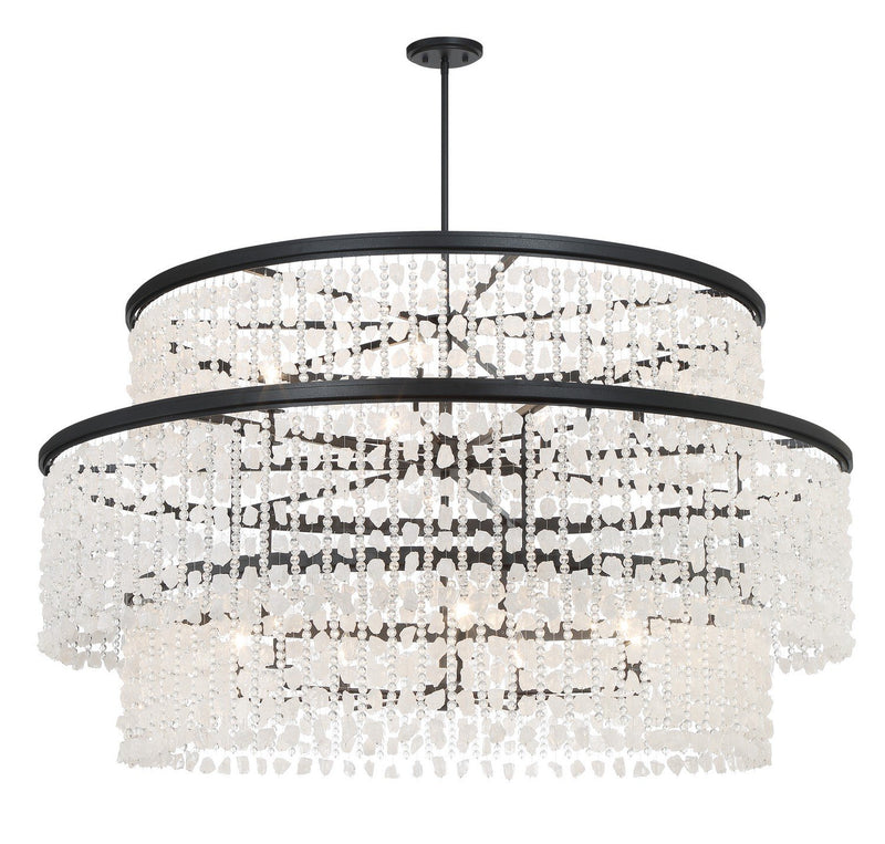 Shimmering Elegance 14-Light Chandelier in Sand Coal Black