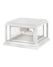 Republic 2-Light Outdoor Pier Mount Light in Textured White