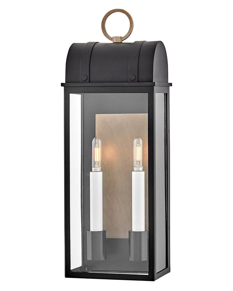 Campbell Medium 2-Light Outdoor Wall Lantern in Black