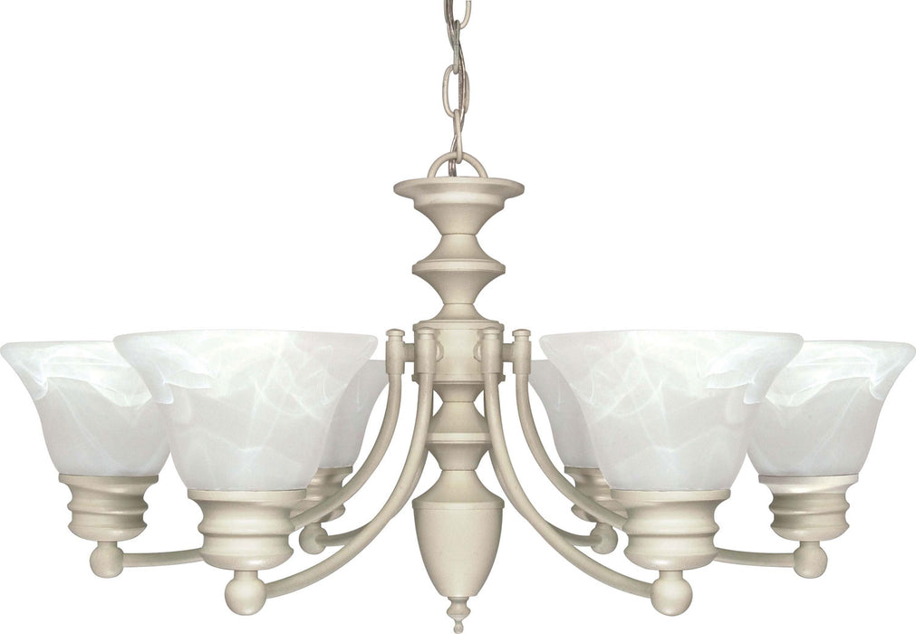 Empire 6-Light Chandelier in Textured White