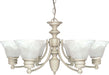 Empire 6-Light Chandelier in Textured White