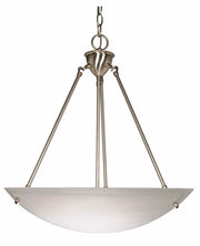 20.5" 3-Light Alabaster Bowl Pendant in Brushed Nickel