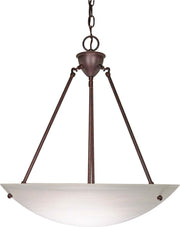 20.5" 3-Light Alabaster Bowl Pendant in Old Bronze