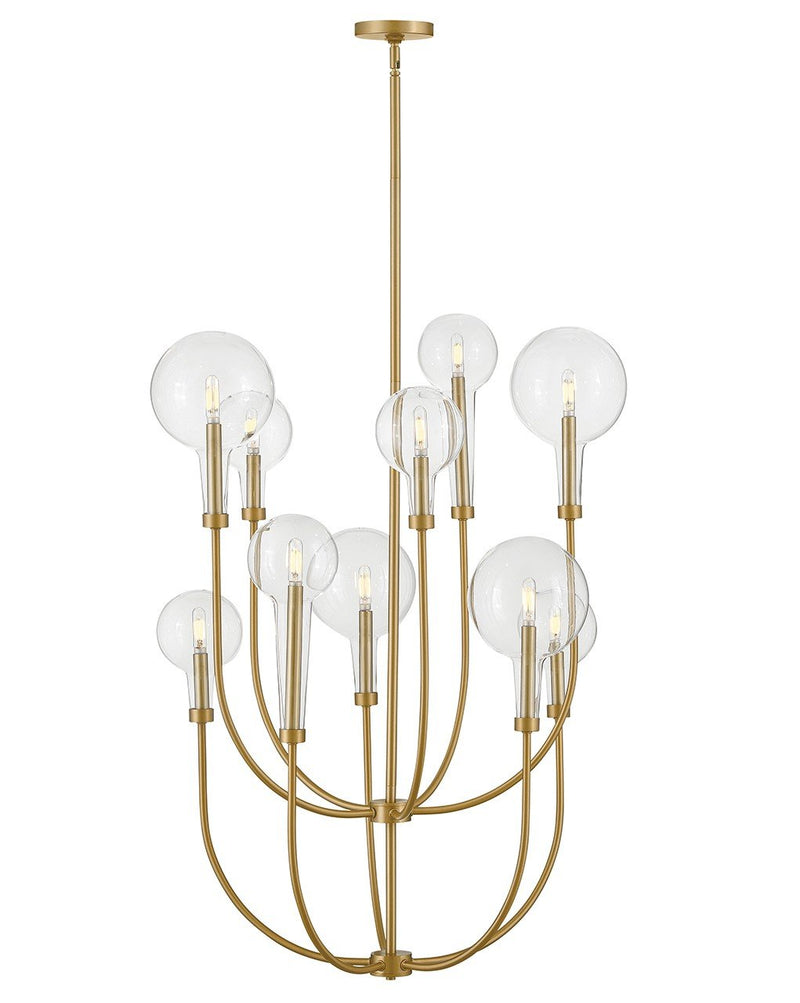 Alchemy 10-Light Chandelier in Lacquered Brass