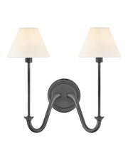 Greta 2-Light Wall Sconce in Blackened Brass