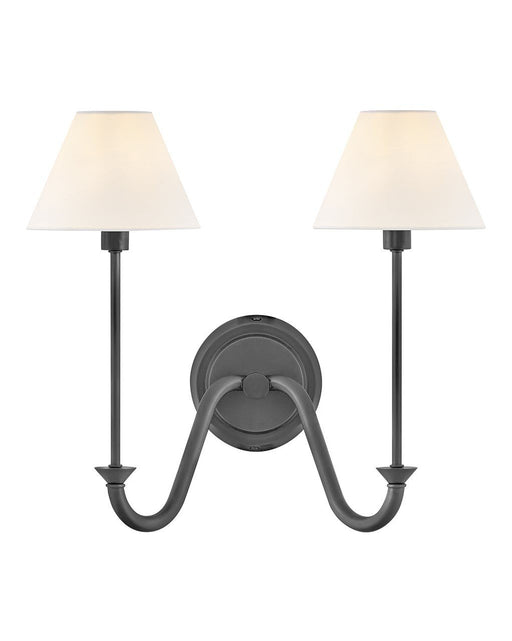 Greta 2-Light Wall Sconce in Blackened Brass