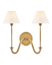 Greta 2-Light Wall Sconce in Heritage Brass