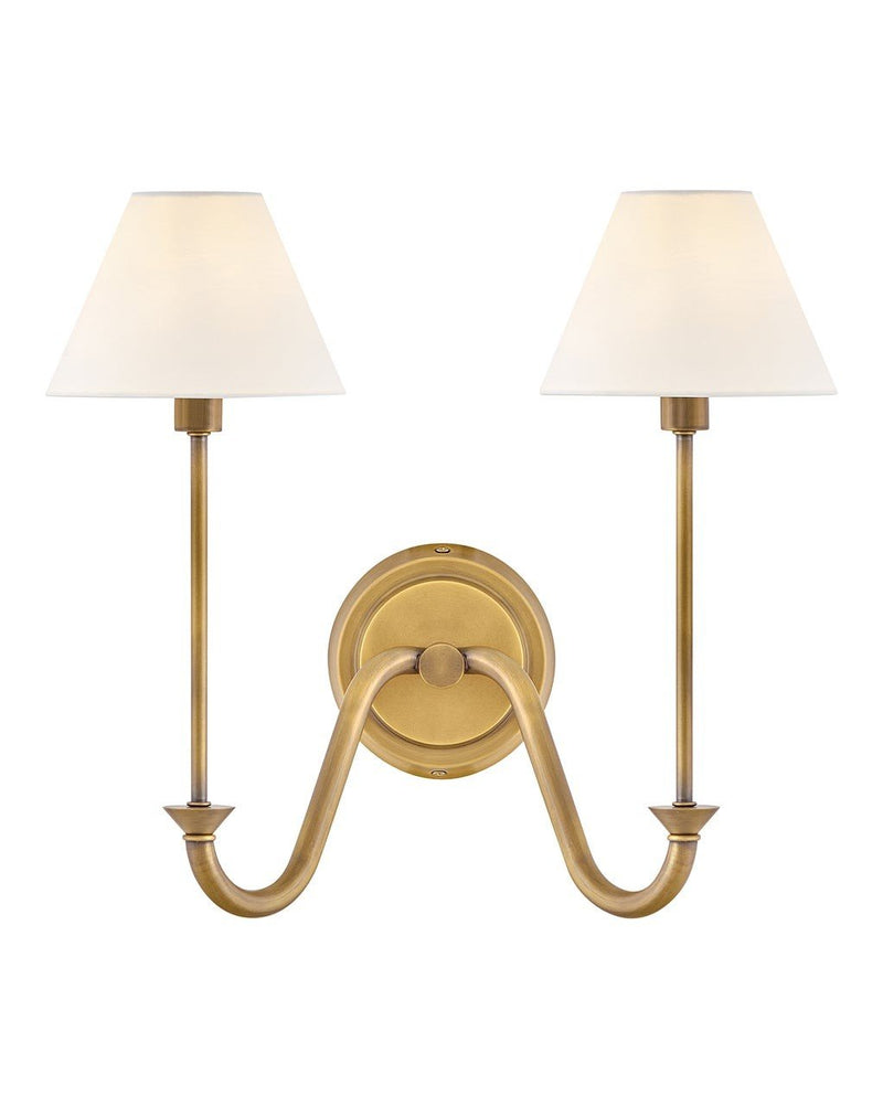 Greta 2-Light Wall Sconce in Heritage Brass