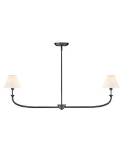 Greta 2-Light Linear Chandelier in Blackened Brass