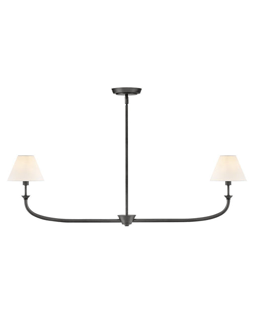 Greta 2-Light Linear Chandelier in Blackened Brass