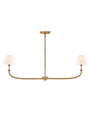 Greta 2-Light Linear Chandelier in Heritage Brass