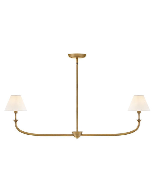 Greta 2-Light Linear Chandelier in Heritage Brass