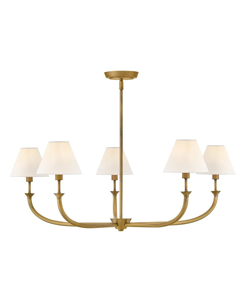 Greta 5-Light Chandelier in Heritage Brass