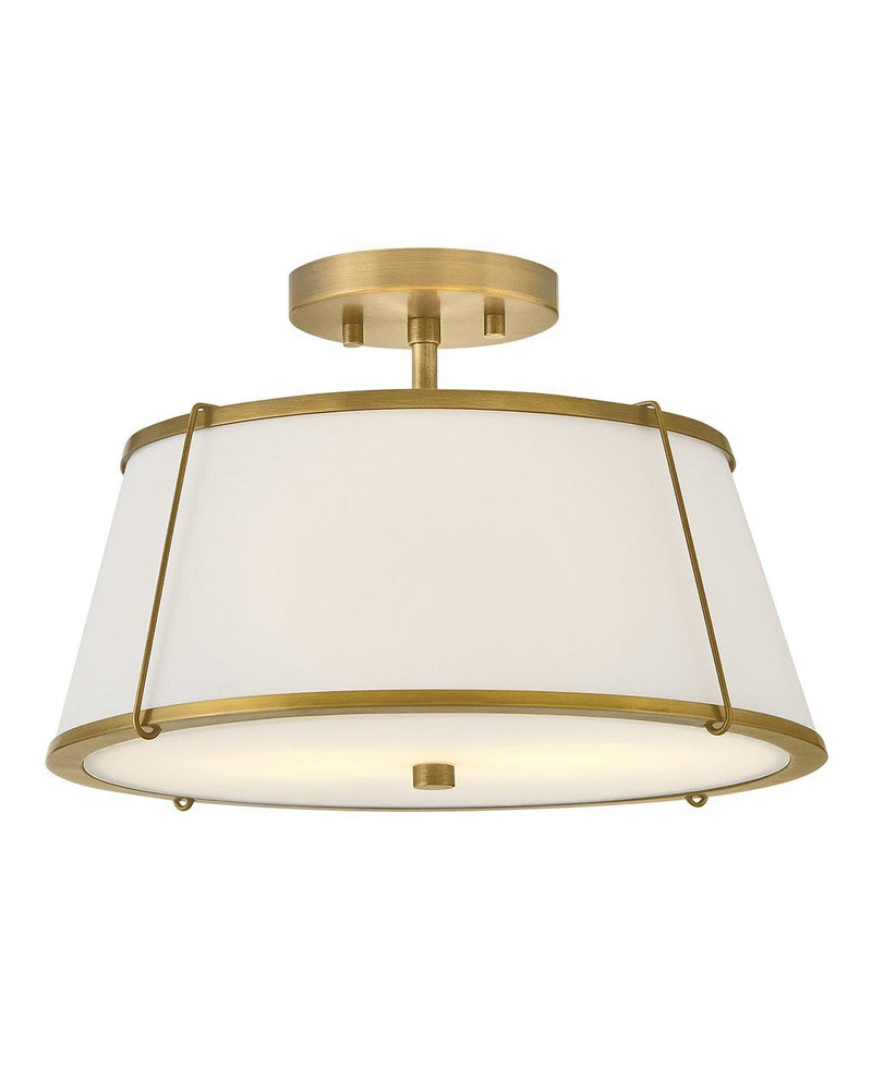 Clarke 2-Light Semi-Flush Mount in Lacquered Dark Brass