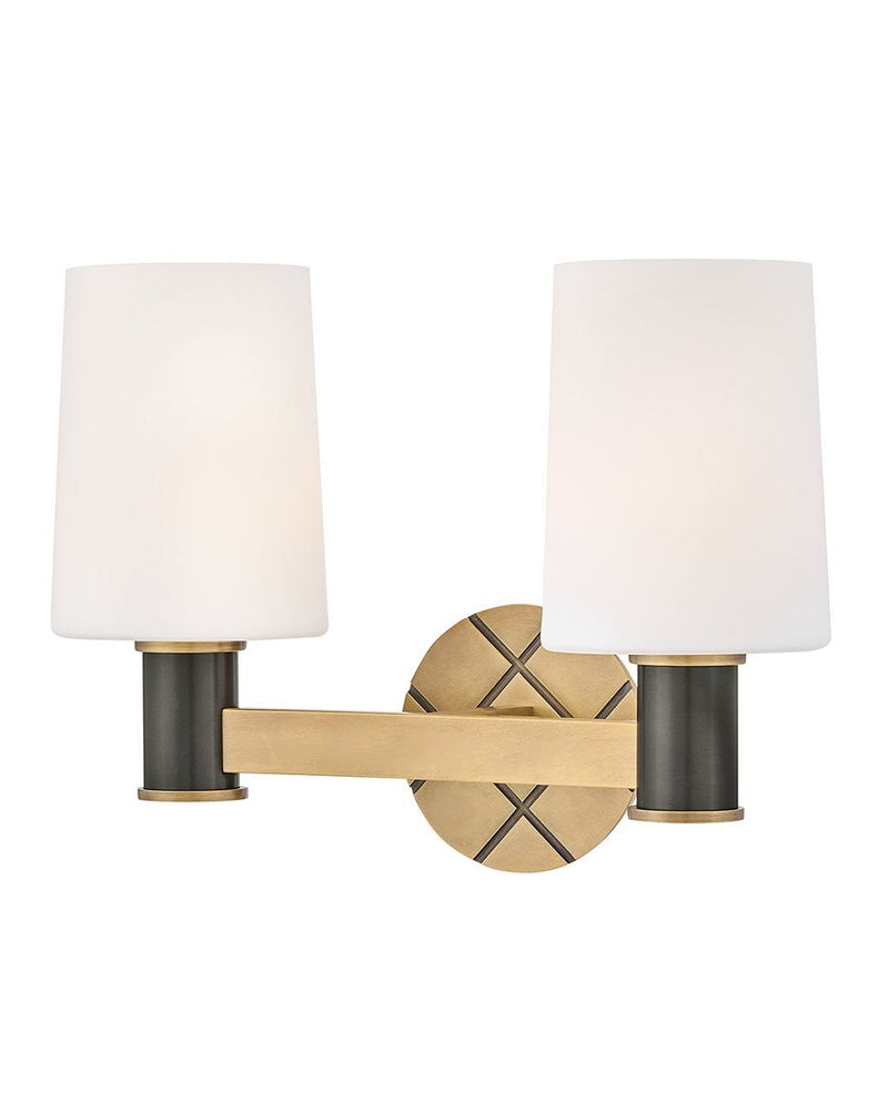 Declan 2-Light Bath Vanity Light in Heritage Brass