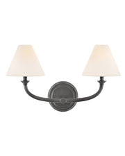 Greta 2-Light Bath Vanity Light in Blackened Brass