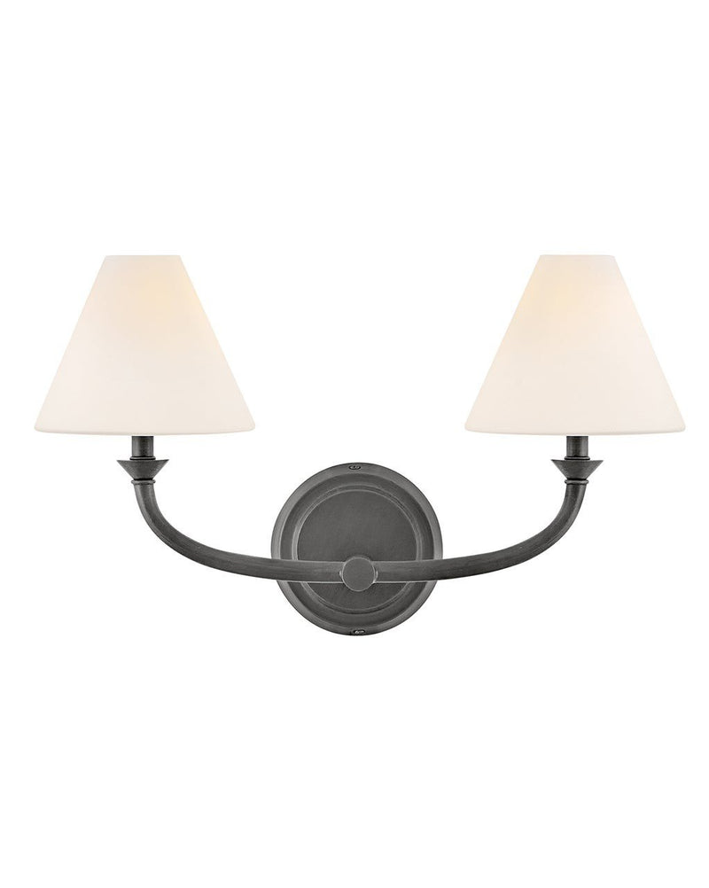 Greta 2-Light Bath Vanity Light in Blackened Brass