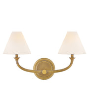 Greta 2-Light Bath Vanity Light in Heritage Brass