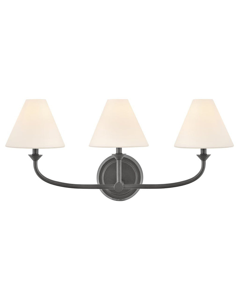 Greta 3-Light Bath Vanity Light in Blackened Brass