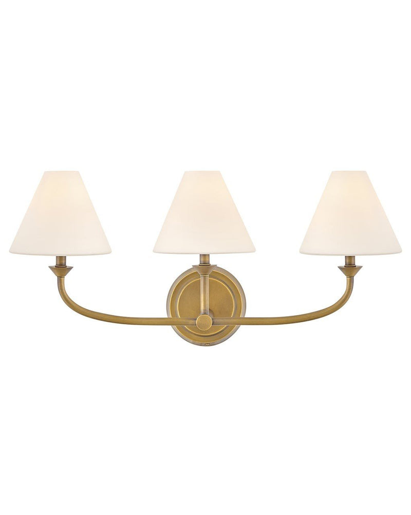 Greta 3-Light Bath Vanity Light in Heritage Brass