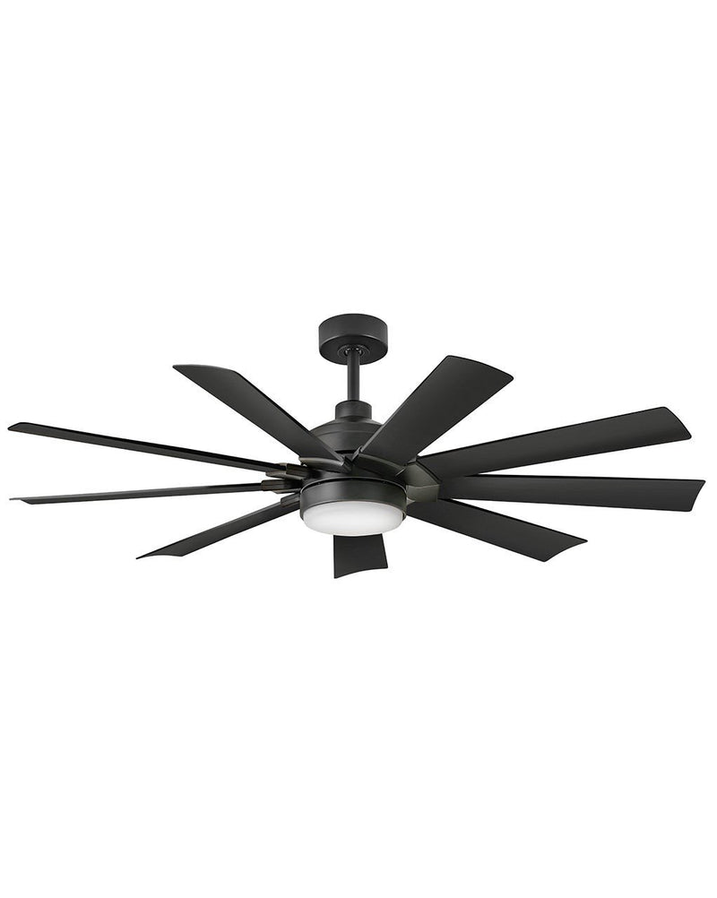 Turbine 60" Outdoor Smart Ceiling Fan with Light in Matte Black