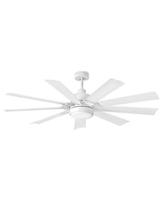 Turbine 60" Outdoor Smart Ceiling Fan with Light in Chalk White