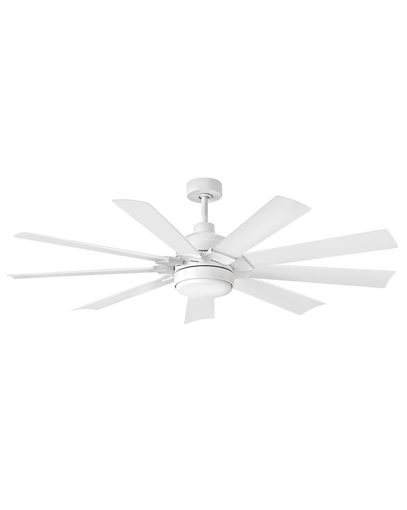 Turbine 60" Outdoor Smart Ceiling Fan with Light in Chalk White