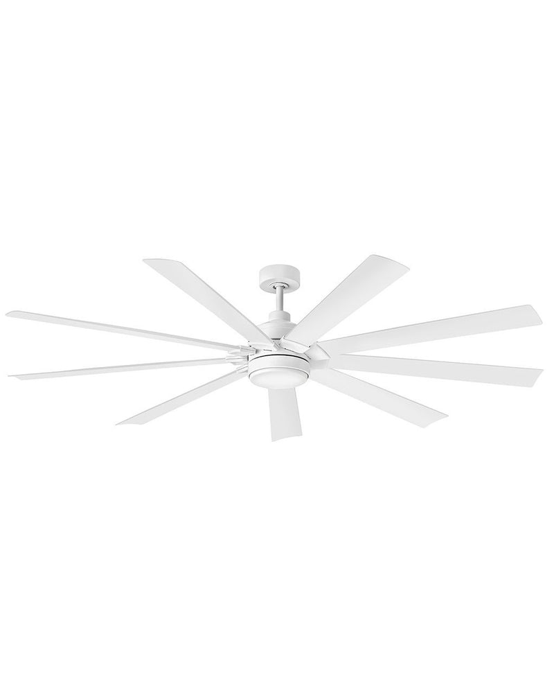 Turbine 80" Outdoor Smart Ceiling Fan with Light in Chalk White
