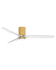 Facet 60" Outdoor Smart Ceiling Fan with Light in Heritage Brass / Clear Acrylic