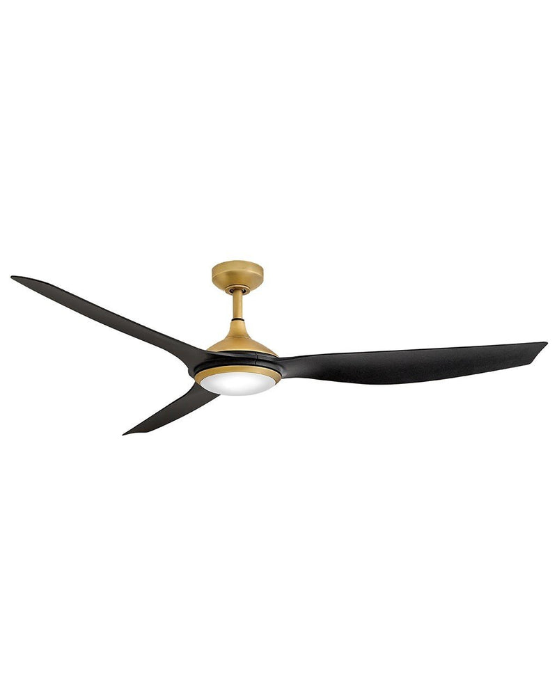 Talan 64" Outdoor Smart Ceiling Fan with Light in Heritage Brass / Matte Black