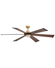 Andros 64" Outdoor Smart Ceiling Fan with Light in Heritage Brass / Walnut
