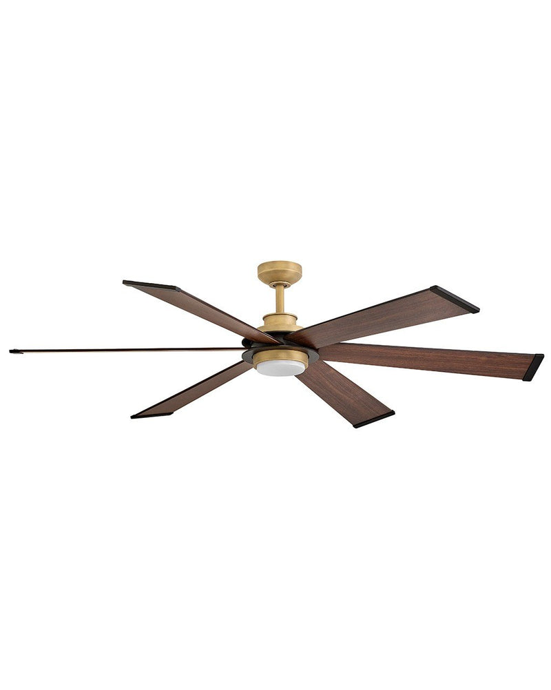 Andros 64" Outdoor Smart Ceiling Fan with Light in Heritage Brass / Walnut