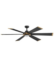Andros 64" Outdoor Smart Ceiling Fan with Light in Matte Black