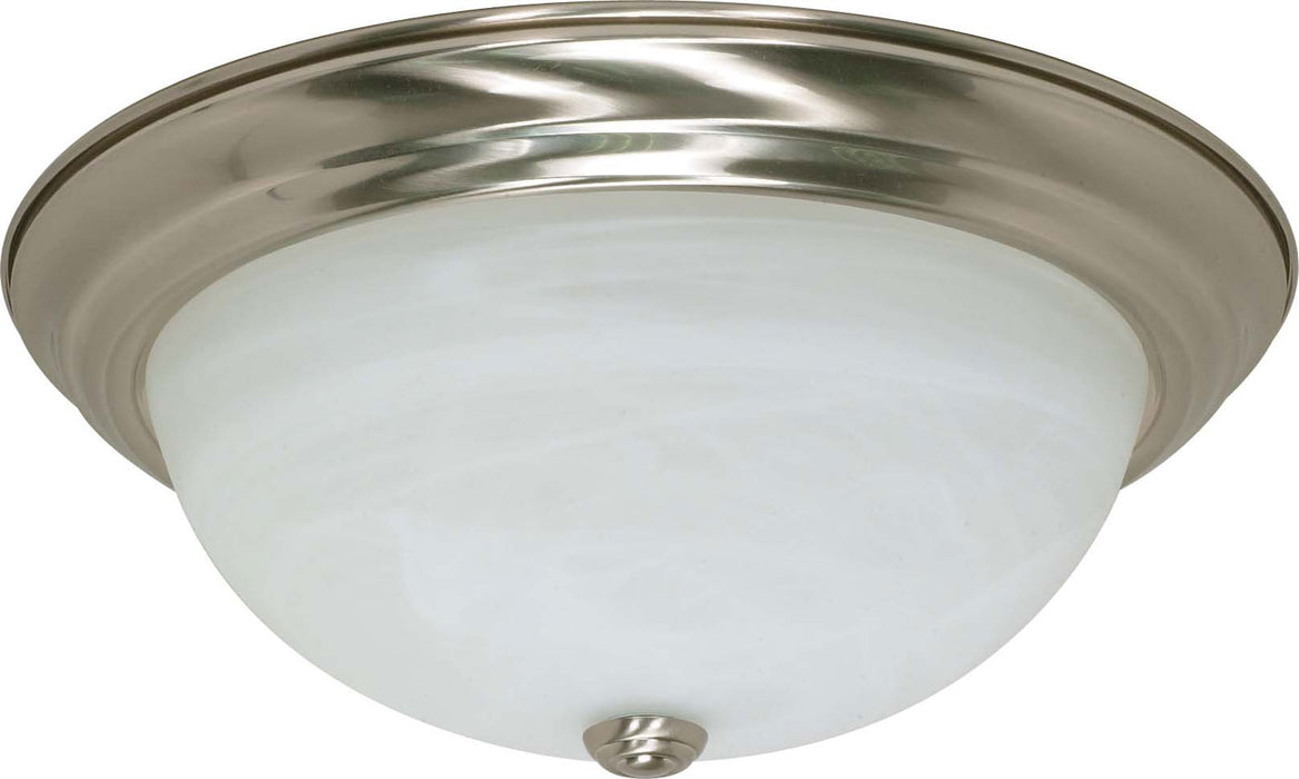 3-Light 15" Flush Fixture in Brushed Nickel