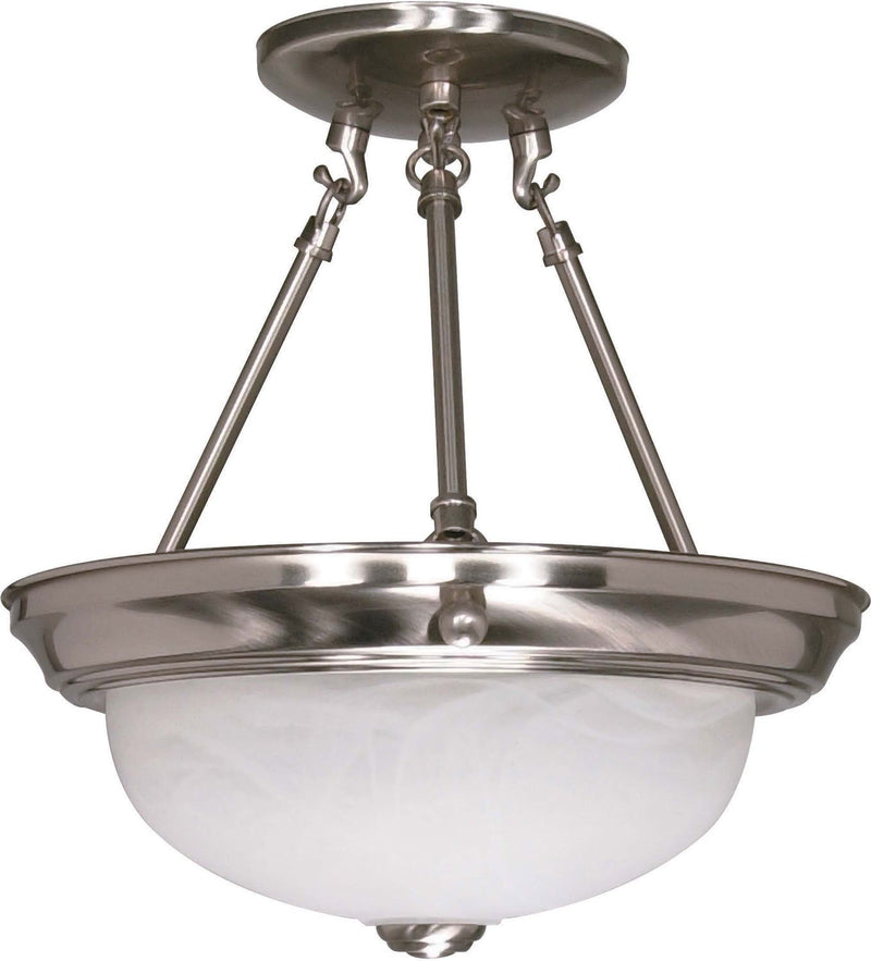 11.38" 2-Light Semi-Flush Mount in Brushed Nickel