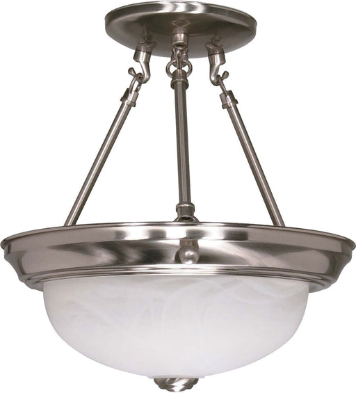 11.38" 2-Light Semi-Flush Mount in Brushed Nickel