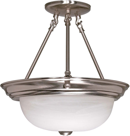 3-Light 15" Semi Flush in Brushed Nickel