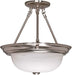3-Light 15" Semi Flush in Brushed Nickel