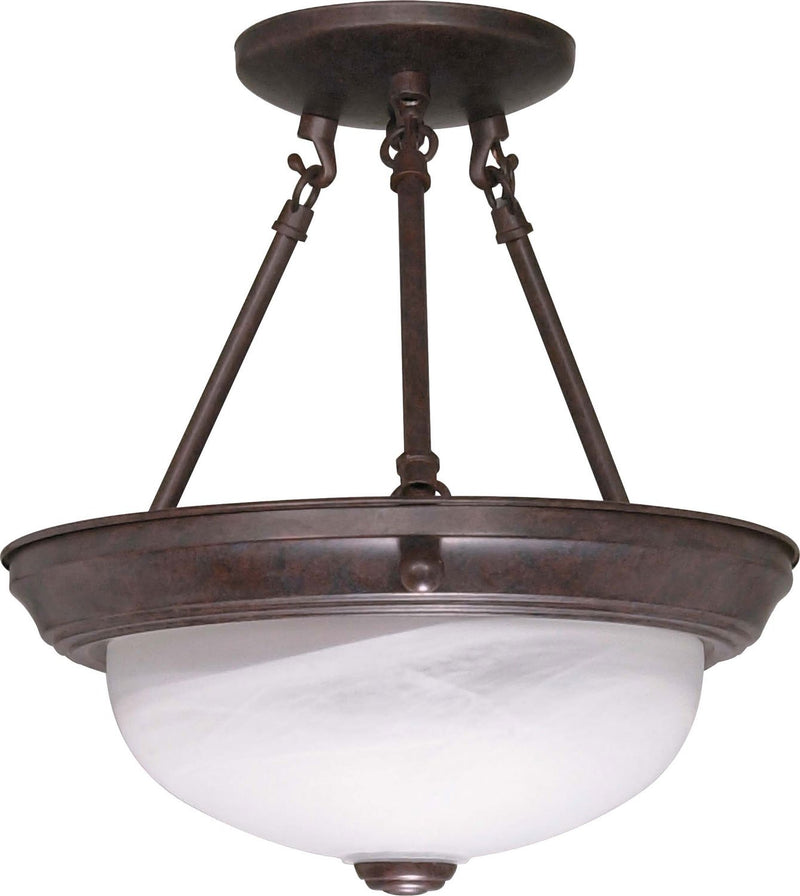 11.38" 2-Light Semi-Flush Mount in Old Bronze