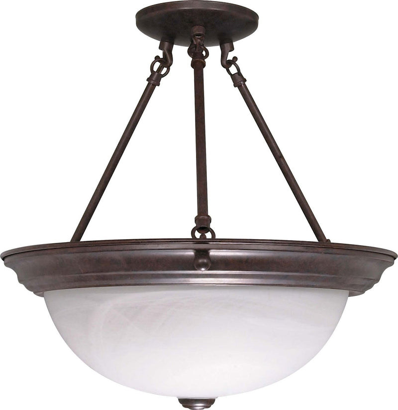 15.25" 3-Light Semi-Flush Mount in Old Bronze