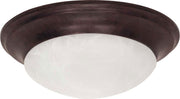Twist and Lock 11.5" Alabaster Flush Mount in Old Bronze