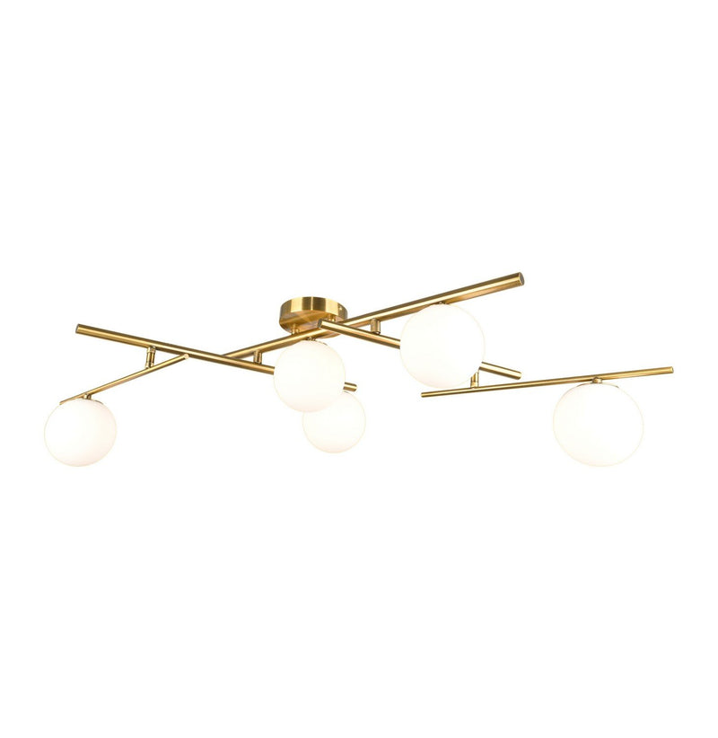 Modena 5-Light Semi-Flush Mount in Plated Brushed Brass