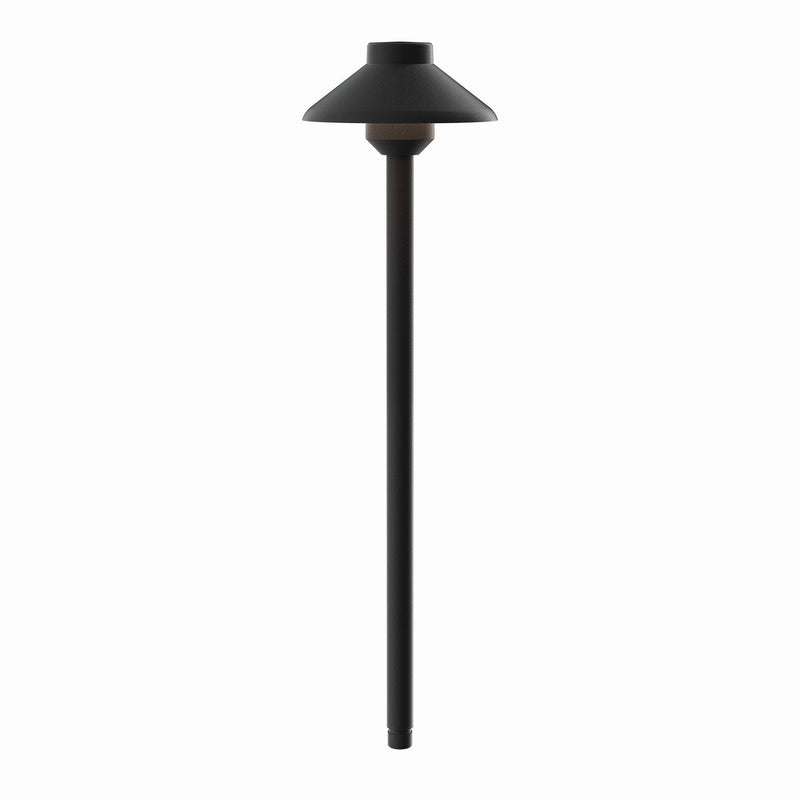 Landscape LED Tall Stepped Dome Path Light in Black Textured